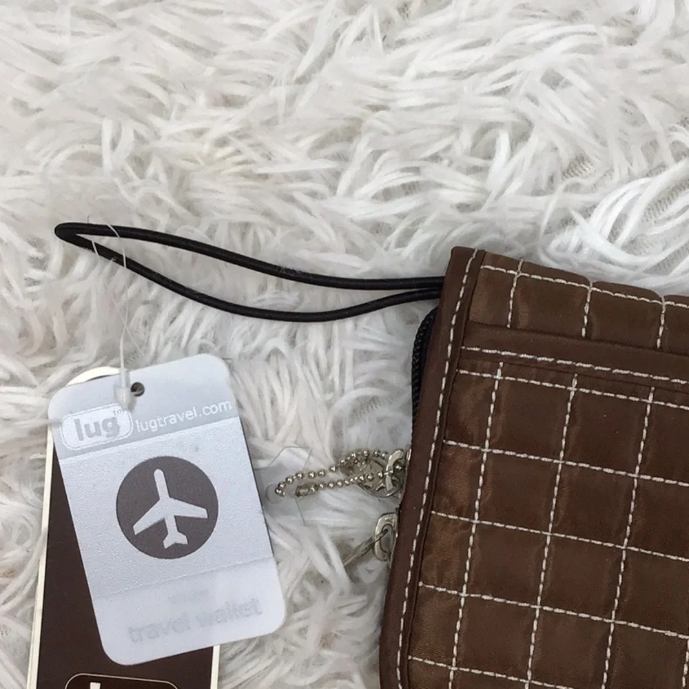 Lug Quilted Brown Tango travel passport wallet wristlet NWT